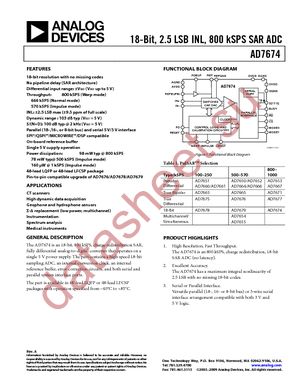 AD7674ACPZRL datasheet  